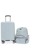 Kenneth Cole Madison Square 2-piece Hardside Carry-on Luggage & Backpack Set In Gray