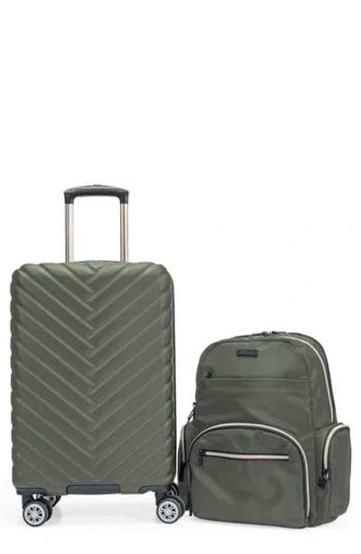 Kenneth Cole Madison Square 2-piece Hardside Carry-on Luggage & Backpack Set In Green