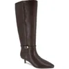 Kenneth Cole Marais Knee High Boot In Chocolate Leather