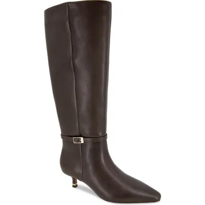 Kenneth Cole Marais Knee High Boot In Chocolate Leather