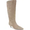 Kenneth Cole Marais Knee High Boot In Taupe Suede