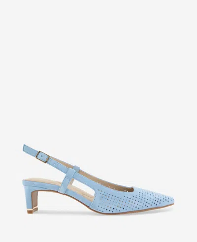 Kenneth Cole Marbella Perforated Suede Slingback Heel In Blue