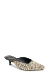 Kenneth Cole Margo Kitten Heel Mule In Metallic Multi Fabric