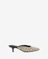 Kenneth Cole Margo Kitten Heel Mule In Metallic Fabric