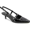 Kenneth Cole Martha Eyelet Slingback Kitten Heel Pump In Black