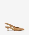Kenneth Cole Women's Martha Pointed Toe Slip On Slingback Flats In Camel Patent