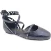 Kenneth Cole Mason Ankle Strap D'orsay Flat In Black