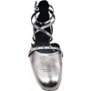 Kenneth Cole Mason Strappy Metallic Stud Flat In Pewter