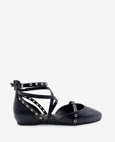 Kenneth Cole Mason Strappy Stud Flat In Black