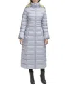 Kenneth Cole Maxi Coat In Silver