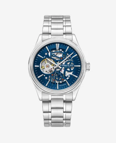 Kenneth Cole Mechanical Stainless Steel Watch In Silver