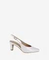 Kenneth Cole Meilani Patent Point Toe Slingback In Ecru Patent