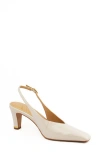 Kenneth Cole Meilani Patent Point Toe Slingback In Ecru Patent
