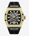 Kenneth Cole Automatic Silicone Watch In Black