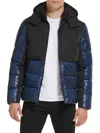 Kenneth Cole Men's Channel Quilted Hooded Puffer Jacket In Night Sky