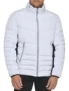 Kenneth Cole Men's Channel Quilted Puffer Jacket In White