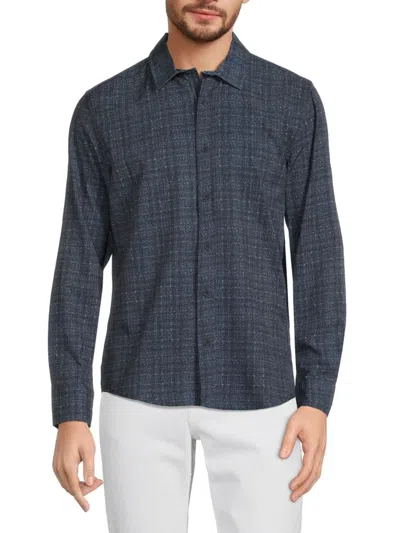 Kenneth Cole Men's Checked Shirt In Navy