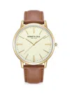 KENNETH COLE MEN'S CLASSIC 44MM LEATHER STRAP WATCH