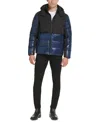 Kenneth Cole Men's Colorblock Mixed-media Puffer Jacket In Blue