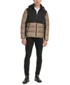 Kenneth Cole Men's Colorblock Mixed-media Puffer Jacket In Taupe