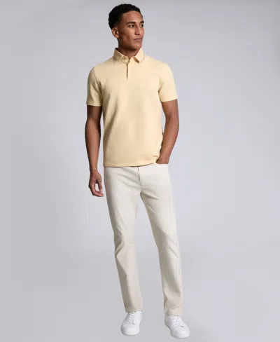 Kenneth Cole Men's Cotton-blend Point Collar Polo Shirt In Nude