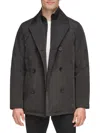 Kenneth Cole Men's Double Breasted Bib Jacket In Black