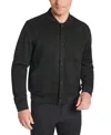 Kenneth Cole Men's Faux-suede Snap-front Bomber Jacket In Black