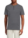 Kenneth Cole Men's Heathered Henley Shirt In Black Heather