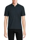 KENNETH COLE MEN'S HEATHERED ZIP UP POLO
