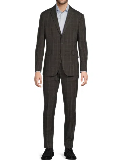 Kenneth Cole Men's Mini Grid Two-button Slim-fit Suit