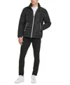 Kenneth Cole Mixed Media Quilted Puffer Jacket In Black