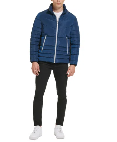 KENNETH COLE MEN'S MIXED QUILTED PUFFER JACKET