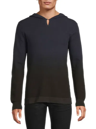 Kenneth Cole Men's Ombré Cotton Hoodie In Navy Black