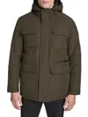 Kenneth Cole Men's Oxford Weave Regular Fit Parka In Green