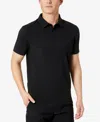 Kenneth Cole Performance Button Polo In Black