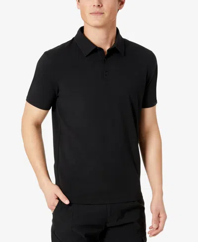 Kenneth Cole Performance Button Polo In Black