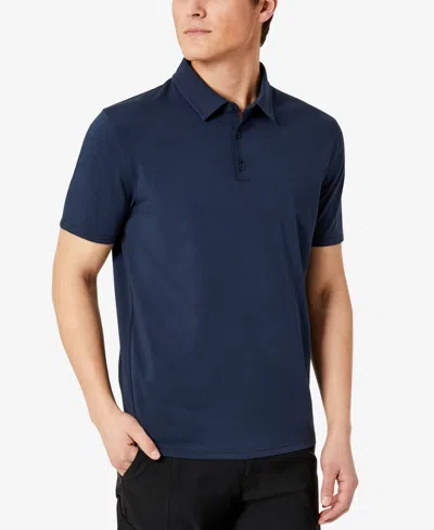 Contrast Placket Button Polo In Black from Kenneth Cole