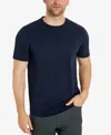 Kenneth Cole Ribbed Crewneck Tee In Navy