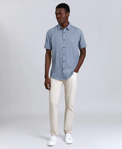 Kenneth Cole Printed Sportshirt In Blue