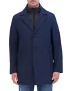 Kenneth Cole Men's Rain Tech Jacket With Quilted Full-zip Bib In Navy