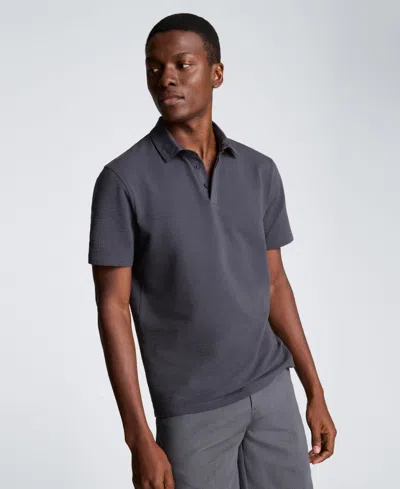 Kenneth Cole Men's Seersucker Classic-fit Polo Shirt In Gray