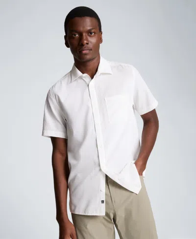 Kenneth Cole Men's Seersucker Point Collar Shirt In White