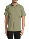 Kenneth Cole Men's Seersucker Textured Short-sleeve Shirt In Green