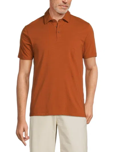 Kenneth Cole Men's Short Sleeve Polo In Medium Orange