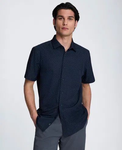 Kenneth Cole Men's Short-sleeve Button-down Shirt In Blue
