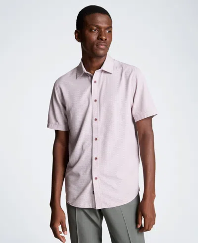 Kenneth Cole Men's Short-sleeve Button-front Shirt In Pink