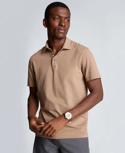 Kenneth Cole Men's Short-sleeve Collared Slim Fit Polo T-shirt In Brown