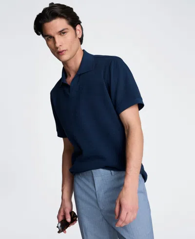 Kenneth Cole Men's Short-sleeve Point Collar T-shirt In Blue