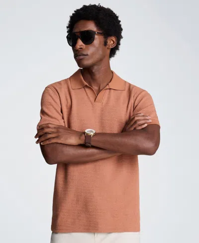Kenneth Cole Men's Short-sleeve Point Collar T-shirt In Brown