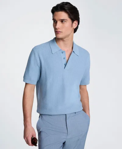Kenneth Cole Men's Short-sleeve Polo Sweater In Blue